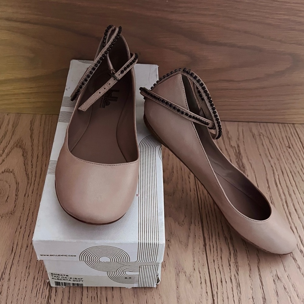 Belle by Sigerson Morrison Alberta Tan Women's Ballet Flats - Picture 4 of 7